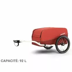 Remorque Vélo Utilitaire Cargo Kalle Croozer 92 Litres -Polisport Soldes Remorque velo cargo Croozer kalle rouge