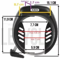 Antivol De Cadre à Clés Tectic 496 De Vélo ABUS -Polisport Soldes antivol de cadre a cles tectic 496 de velo abus full 5
