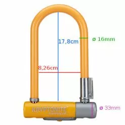 Antivol Vélo Kryptolok Mini 7 Orange - Kryptonite -Polisport Soldes antivol velo kryptolok mini 7 orange kryptonite full 6