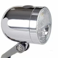 Brandless Eclairage Avant Rétro Chromé Sur Fourche De Vélo Néro