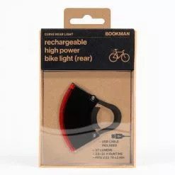 Eclairage Vélo Led Rechargeable Arrière 37 Lumens Curve Bookman -Polisport Soldes eclairage velo led rechargeable arriere curve bookman noir full