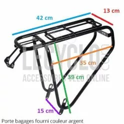 Porte Bagages Vélo Argent Charges Lourdes 35 Kilos Steco -Polisport Soldes porte bagages velo argent charges lourdes 35 kilos steco full 3