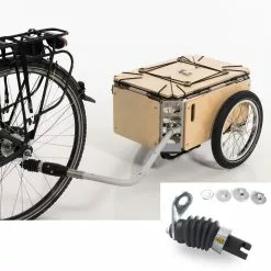 Remorque Vélo Bois Avec Coffre Modulable Flos 2425 Carette -Polisport Soldes remorque velo carette flos 5